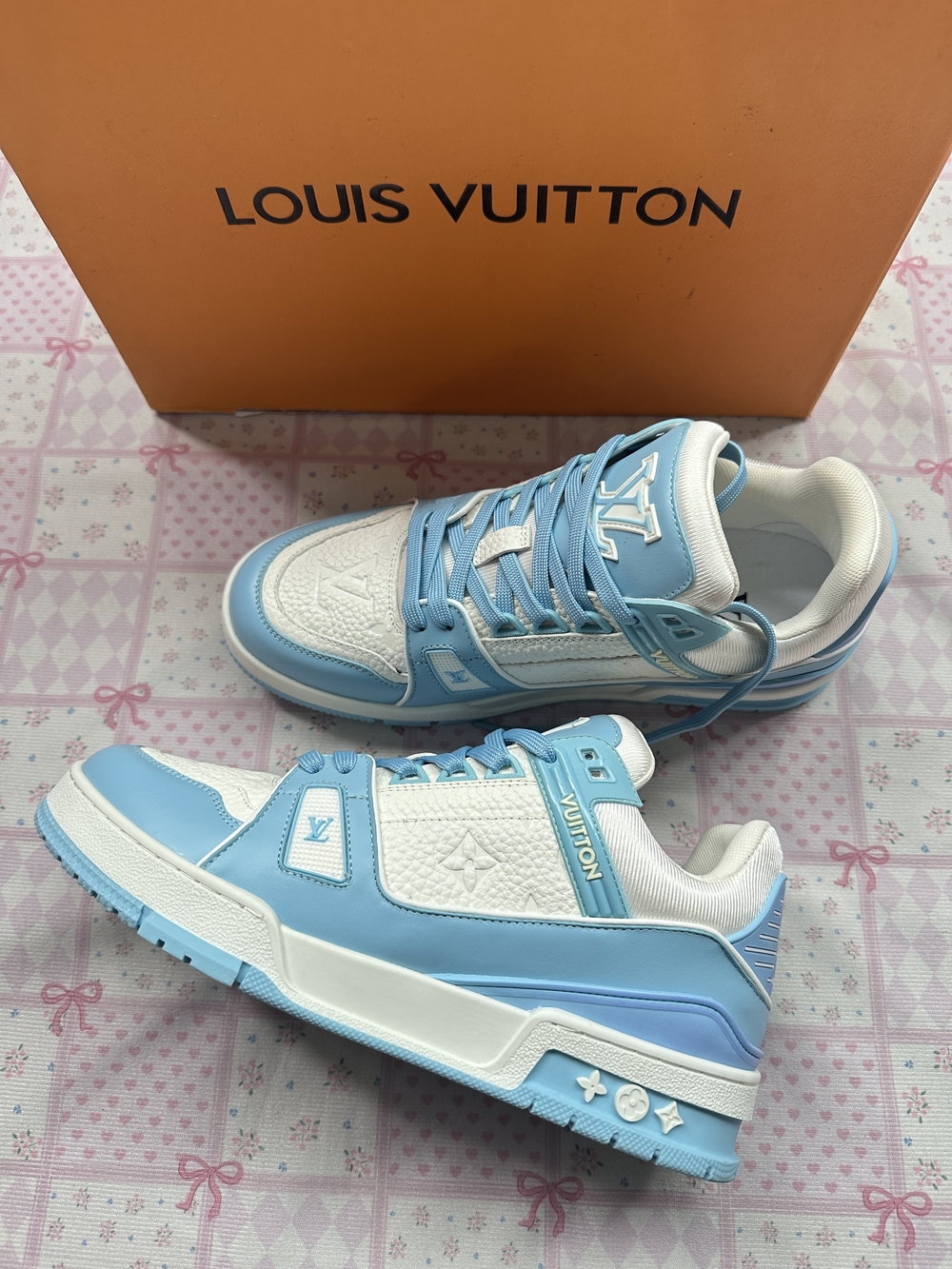 Louis Vuitton LV Trainer Baby Blue Panda Sneakers